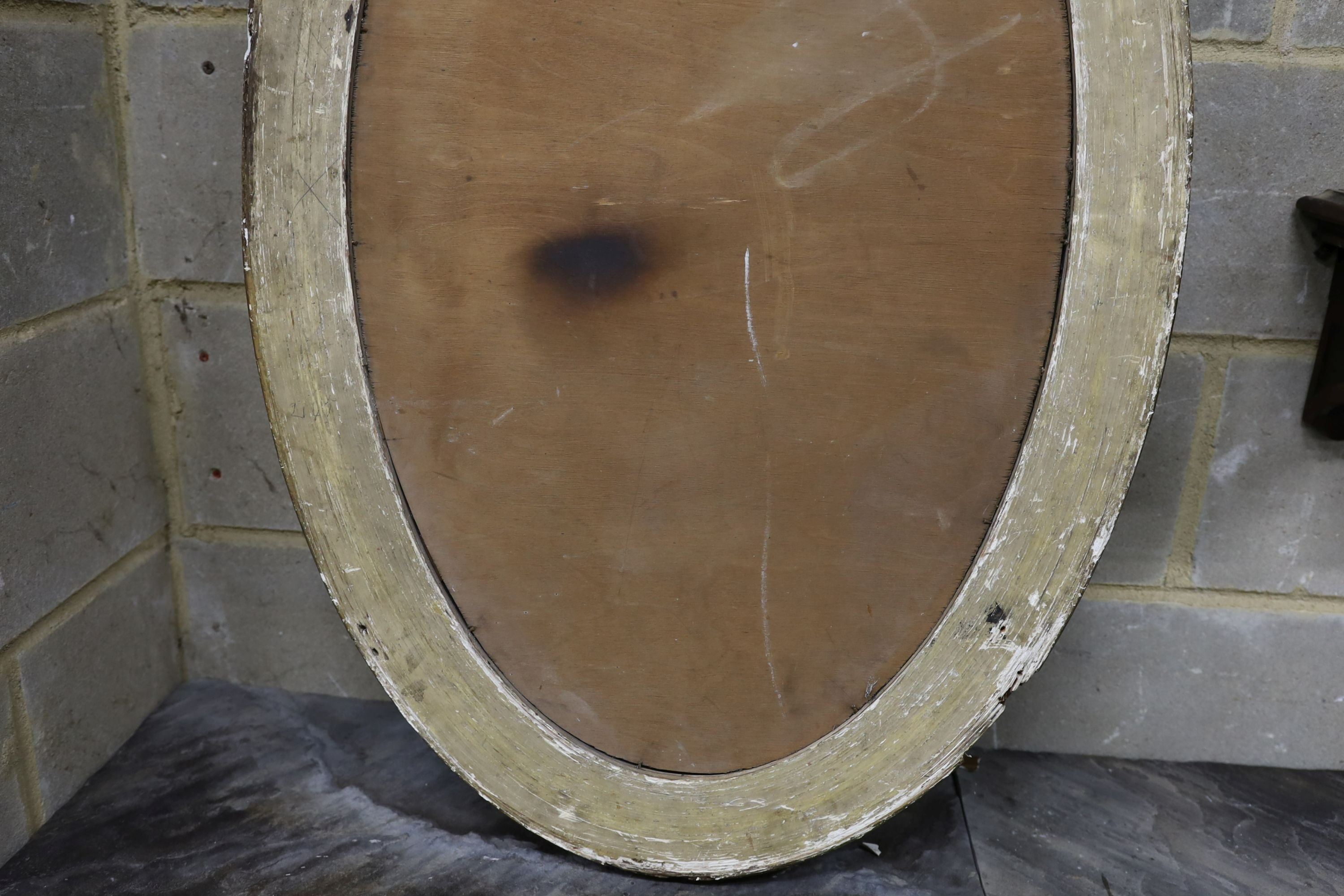 An Irish style oval wall mirror, width 64cm, height 100cm